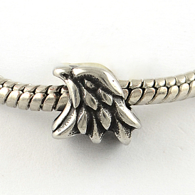 Vintage Adlerkopf 316 Edelstahl europäischen Perlen, Großloch perlen, 8x10x8 mm, Bohrung: 4.5 mm