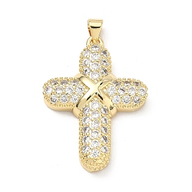 Латунные микро проложить кубического циркония подвески, крест прелести, долговечный, стойки покрытие, без свинца и без кадмия