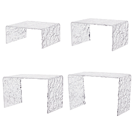 4шт. прямоугольные акриловые подставки для дисплеев, органайзер для бижутерии с эффектом водной ряби для духов, мелкие предметы, хранение фигурок