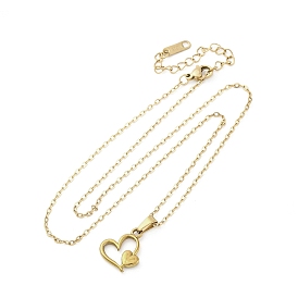 Сердце 304 из нержавеющей стали кулон ожерелья, ионное покрытие (ip)