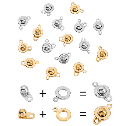 16 наборы 2 цвета 201 застежки-кнопки из нержавеющей стали