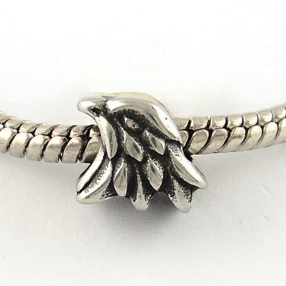 Vintage Adlerkopf 316 Edelstahl europäischen Perlen, Großloch perlen, 8x10x8 mm, Bohrung: 4.5 mm