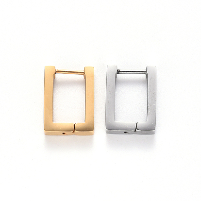 304 обруч серьги из нержавеющей стали замке, прямоугольные