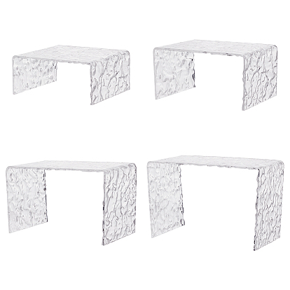 4шт. прямоугольные акриловые подставки для дисплеев, органайзер для бижутерии с эффектом водной ряби для духов, мелкие предметы, хранение фигурок