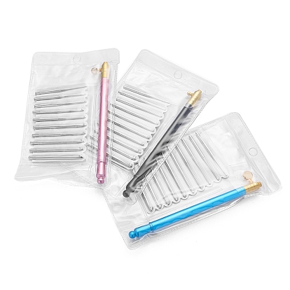 Французский крючок из нержавеющей стали, крючок для вышивки, с 10шт. сменные игольные головки