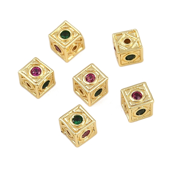 Латунные микробусины из кубического циркония, кубические, стойки покрытие, долговечный, без кадмия и без свинца