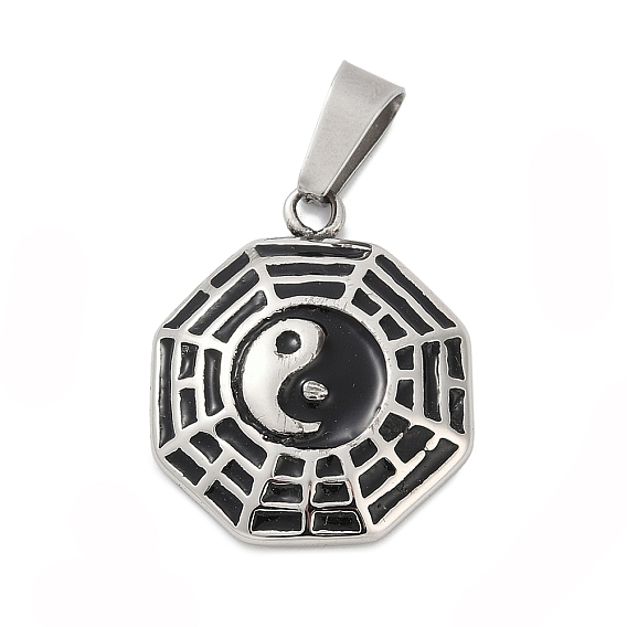 316 хирургические эмалевые подвески из нержавеющей стали, китайский буддизм багуа с инь-янским шармом