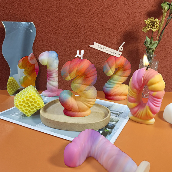 Силиконовые формы для свечей своими руками, изготовление украшений, для изготовления свечей, число, белые