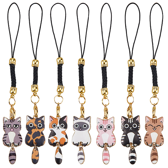 14 шт 7 стиль кошачий сплав эмалированные мобильные ремешки