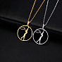 304 Stainless Steel Sport Gymnastics Outline Pendant Necklaces for Women