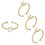 Opalite Cuff Rings, Open Rings, with Brass Findings, Lead Free & Cadmium Free