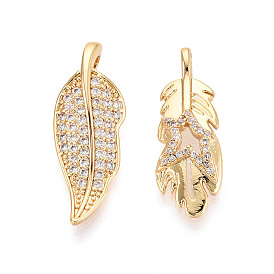 Подвески из латуни с прозрачным фианитом, реальный 18 k позолоченный, без никеля 