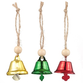 Железный колокольчик, деревянные бусины и джутовый шнур для украшения двери дома