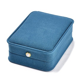 Cajas de regalo con colgante de imitación de cuero, con perla de acrílico, para la boda, caja de almacenamiento de joyas, Rectángulo