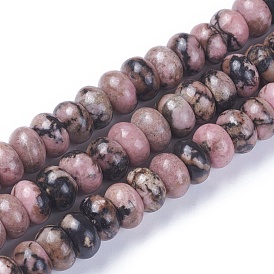 Природные родонит бисер нитей, рондель