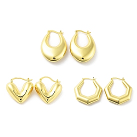 Real 18K Gold Plated Brass Hoop Earrings
