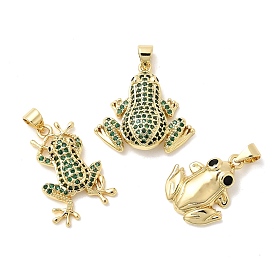 Латунные микро проложить кубического циркония подвески, лягушки, долговечный, стойки покрытие, без свинца и без кадмия