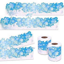 Christmas Theme Adhesive Paper Decorative Tape, for Cards Making, Scrapbooking, Diary, Planner, Envelope & Notebooks, Deep Sky Blue