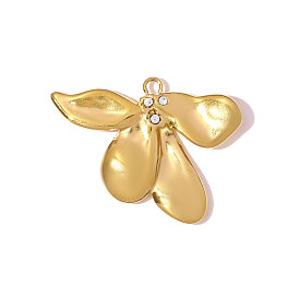 304 подвески из нержавеющей стали, лепестковые прелести, со стразами, ионное покрытие (ip)