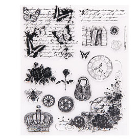 Прозрачные силиконовые штампы, для diy scrapbooking, фотоальбом декоративный, изготовление карт, штампы, цветок, бабочка и корона