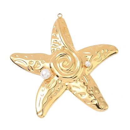 304 из нержавеющей стали большие кулоны, с пластмассовой жемчужиной abs, прелести морская звезда