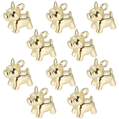 10 шт. Латунные подвески, собака прелести, без свинца и без кадмия, стойки покрытие, долговечный