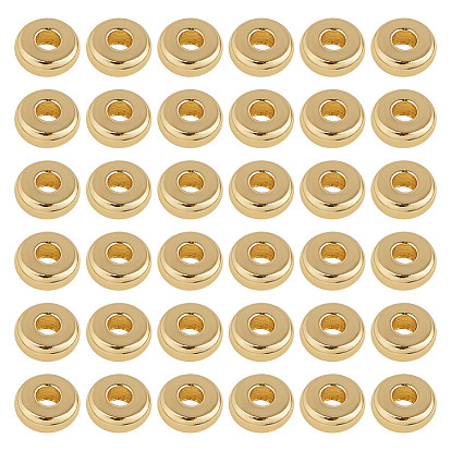 200шт. плоские круглые латунные разделительные бусины