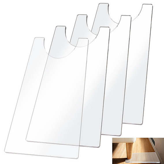 4Pcs Transparent Acrylic Wall Pads, Trapezoid