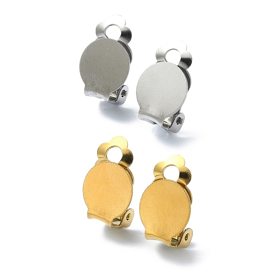 304 клипсы из нержавеющей стали, плоские круглые серьги, с петлями