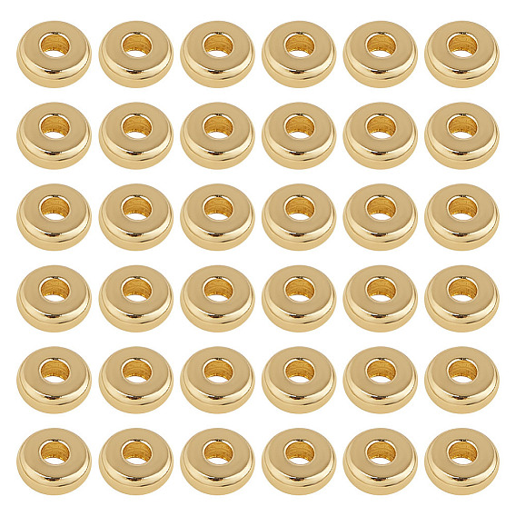 200шт. плоские круглые латунные разделительные бусины