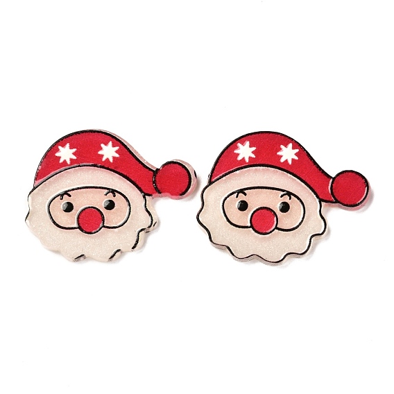 Christmas Themed Acrylic Cabochons, Santa Claus