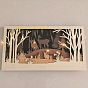 Christmas wood carving multi-layer landscape pendant creative home deer rabbit wooden crafts pendant