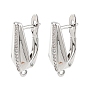 SHEGRACE Brass Micro Pave Cubic Zirconia Hoop Earring Findings, with Loop, Cadmium Free & Lead Free & Nickel Free