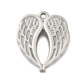304 подвески из нержавеющей стали, подвески в виде крыльев ангела в форме сердца, анти-тускнение