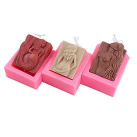 Women Candle Silicone Molds, for DIY Candle Making, Rectangle