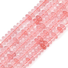 Cherry Quartz Glass Beads Strands, Rondelle