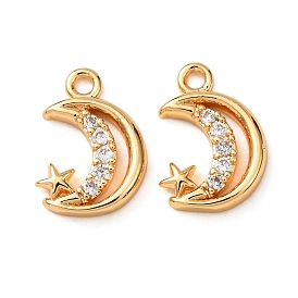 Латунь с кубическим цирконием подвеской, Луна прелести, прозрачные
