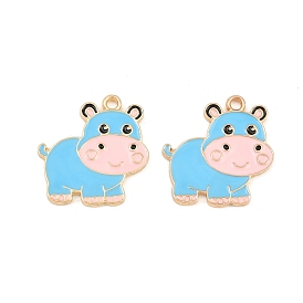 Pendentifs en émail , breloques hippopotame, or