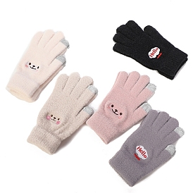 Бархатные перчатки с полными пальцами, милые женские зимние теплые перчатки, прекрасные ветрозащитные перчатки