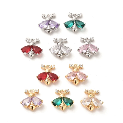 Glass Pendants, with Brass Findings, Moth