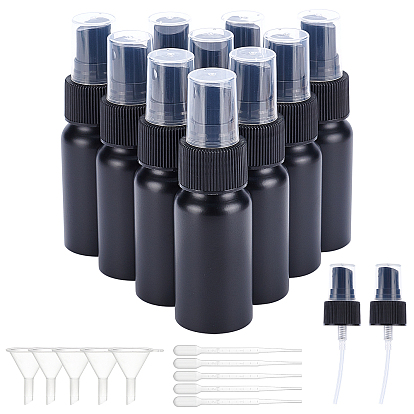 Refillable Aluminum Spray Bottles, with PE Plastic Fine Mist Sprayer & Dust Cap, Plastic Dropper & Funnel Hopper, for Perfume, Essential Oil