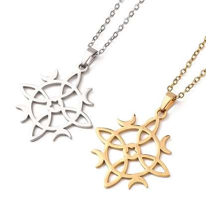 304 Подвеска из нержавеющей стали с вырезанным символом солнца и луны, цепочка-акцент для мужчин и женщин