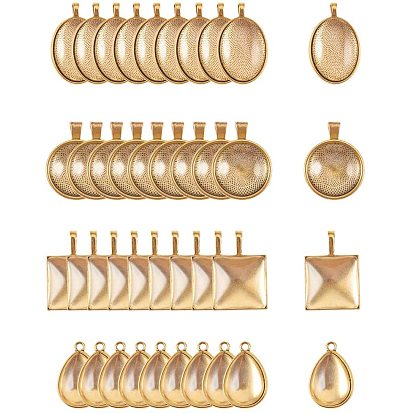 Сделай сам, литые настройки подвеска кабошон и прозрачного стекла кабошонов, слеза и овал, квадрат и плоский круглый