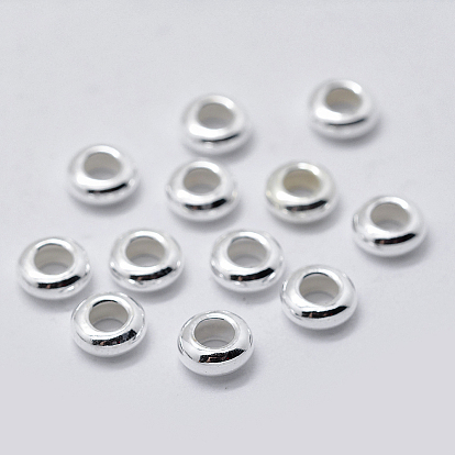 China Factory 925 Sterling Silver Spacer Beads, Rondelle 5x2mm, Hole: 2.5mm  in bulk online 