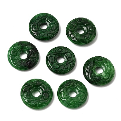 Подвески из натурального бирманского нефрита, окрашенные в различные цвета., резные дискообразные подвески