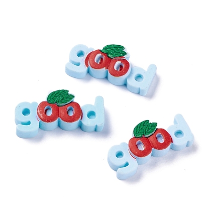 Cabuchones de resina, carta y cereza