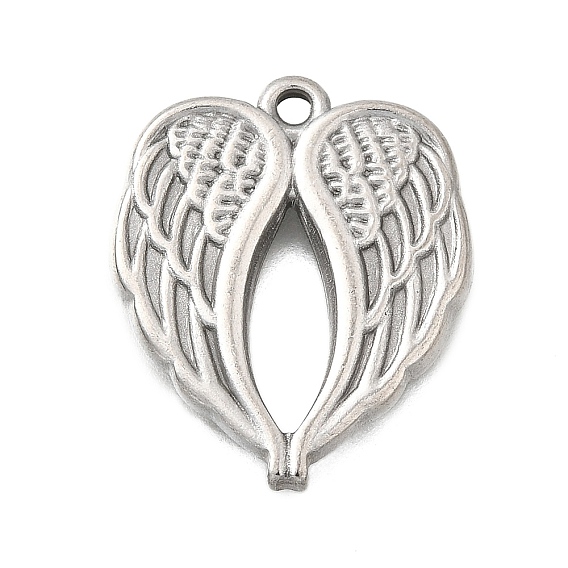 304 подвески из нержавеющей стали, подвески в виде крыльев ангела в форме сердца, анти-тускнение