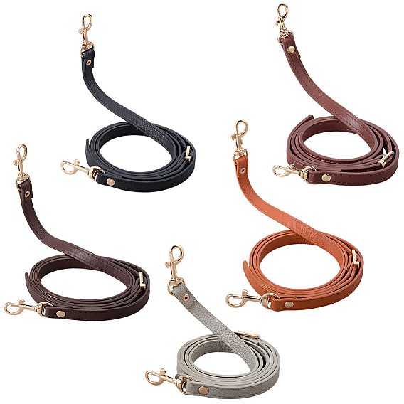 5шт. 5 варианты, плечевой ремень из искусственной кожи, с поворотными застежками сплава, для замены ремней для мешков, золотые