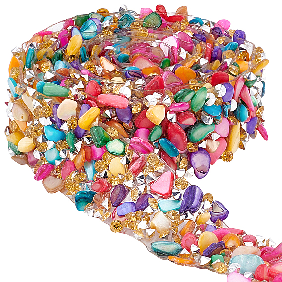 1m лента для горячей фиксации страз, с окрашенной крошкой из драгоценных камней, для аксессуаров костюма, пояс украшение