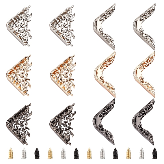 12 шт 6 стиль сплав сумка украшает углы протектор, протектор кромки, для сумок альбом для книг аксессуары